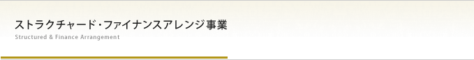 ストラクチャード・ファイナンスアレンジ事業